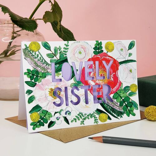 Lovely Sister' Paper Cut Card