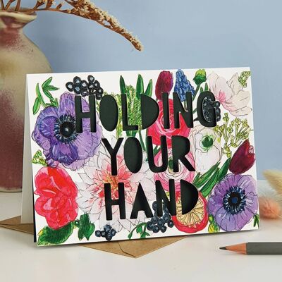 Holding Your Hand' Beileidskarte mit Scherenschnitt