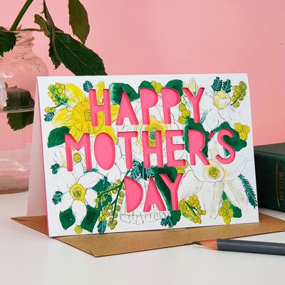 Tarjeta de corte de papel "Feliz día de la madre"