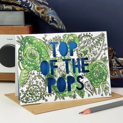 Top of the Pops' Paisley Paper Cut Father's Day Card