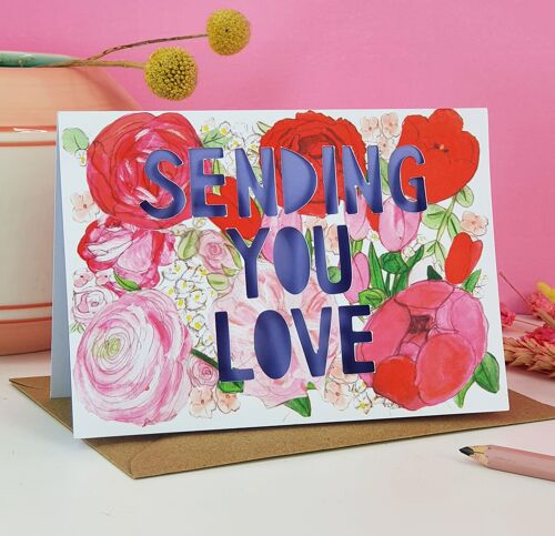 Sending You Love' Paper Cut Card