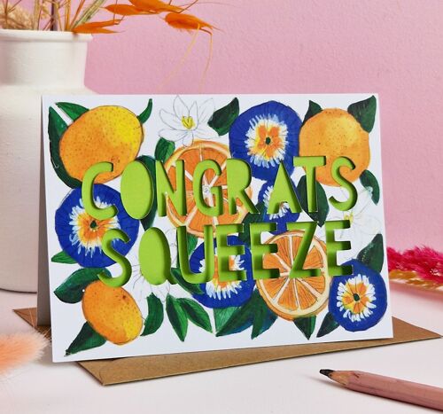 Congrats Squeeze' Paper Cut Congratulations Card