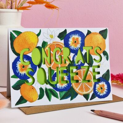 Herzlichen Glückwunsch Squeeze' Paper Cut Glückwunschkarte