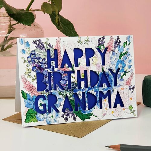 Happy Birthday Grandma' Paper Cut Birthday Card