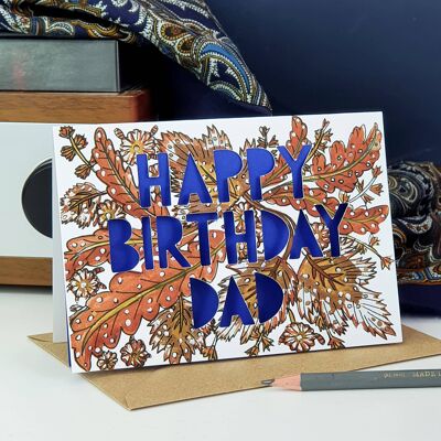 Alles Gute zum Geburtstag Papa' Scherenschnittkarte