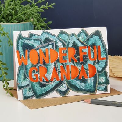 Wonderful Grandad' Bright Paper Cut Vatertagskarte