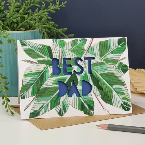 Best Dad' Bright Paper Cut Father's Day Card