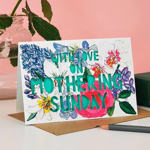 With Love on Mothering Sunday' Paper Cut Card