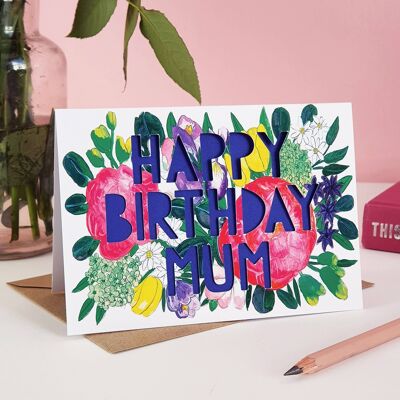 Happy Birthday Mum' Paper Cut Card