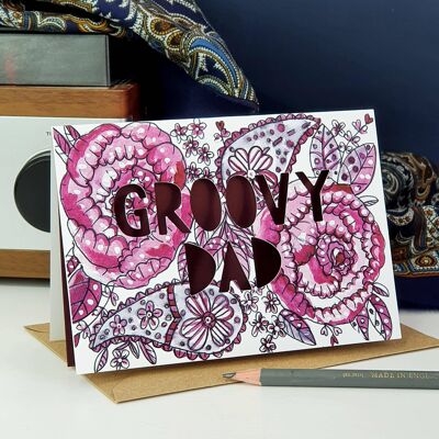 Groovy Dad' Paisley Paper Cut Father's Day Card