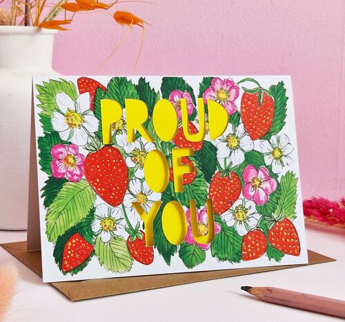 Proud of You' Paper Cut Congratulations Card