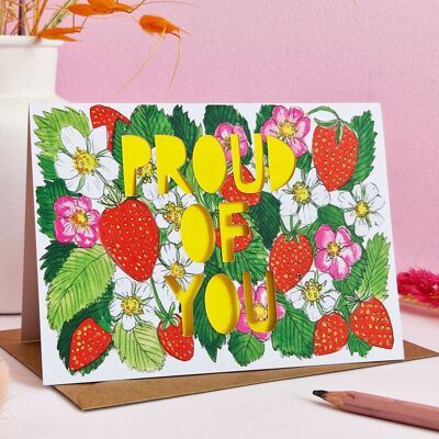 Proud of You' Paper Cut Congratulations Card