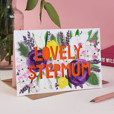 Lovely Stepmum' Paper Cut Mother's Day Card