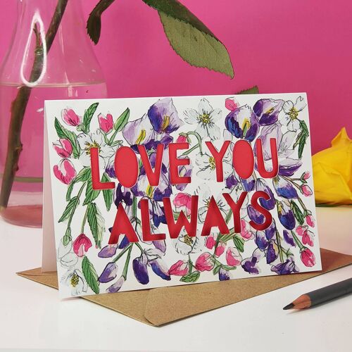 Love You Always' Paper Cut Card
