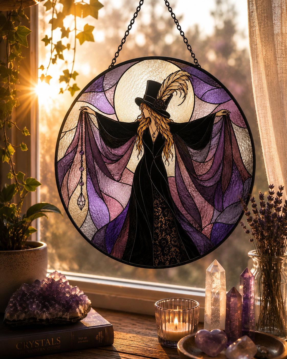 Stevie Nicks Inspired Glas in lood stijl Zonnevanger – Limited Edition | 16 cm (Pre-order)
