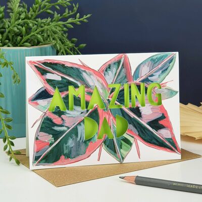 Amazing Dad' Bright Paper Cut Father's Day Card