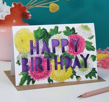 Carte d'anniversaire découpée en papier de fleur de naissance de novembre 1