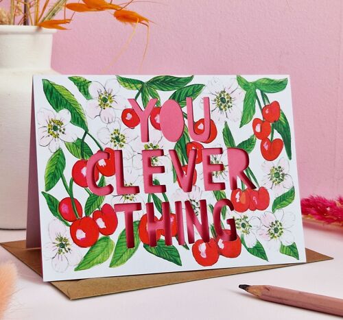You Clever Thing' Paper Cut Congratulations Card