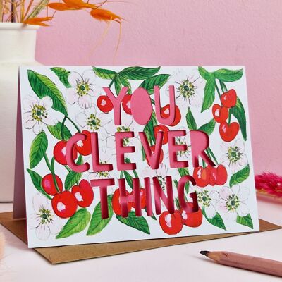 You Clever Thing' Paper Cut Congratulations Card