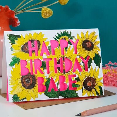 Happy Birthday Babe' Paper Cut Birthday Card