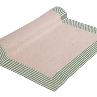 Half-linen table runner MILDA, color: green