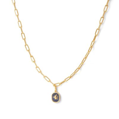 Gold Long Curator Necklace with L'Oiseau Charm