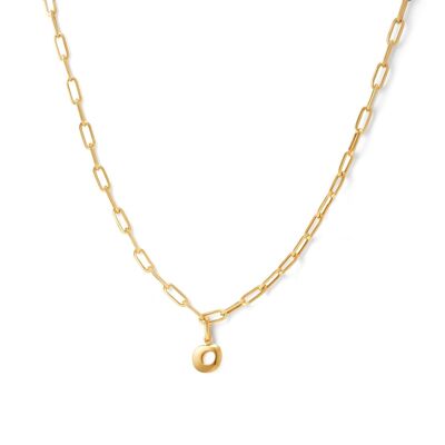 Gold Long Curator Necklace with Hemisphere Charm