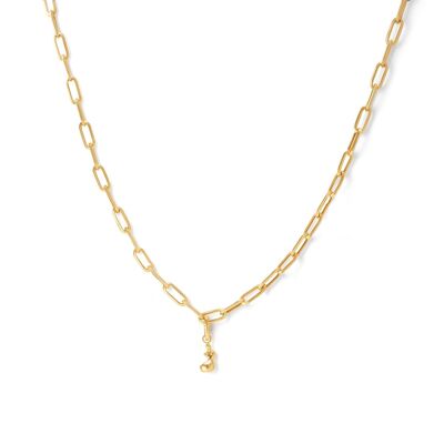 Gold Long Curator Necklace with Nude Figure Charm