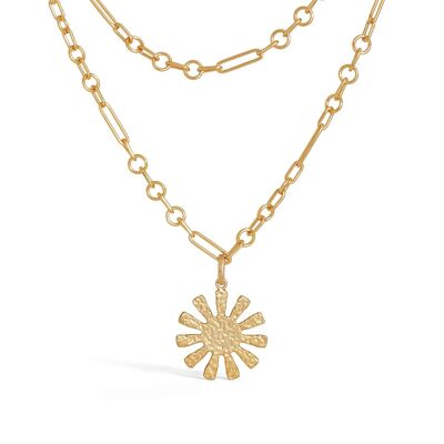 Gold Solis Necklace with Pendant