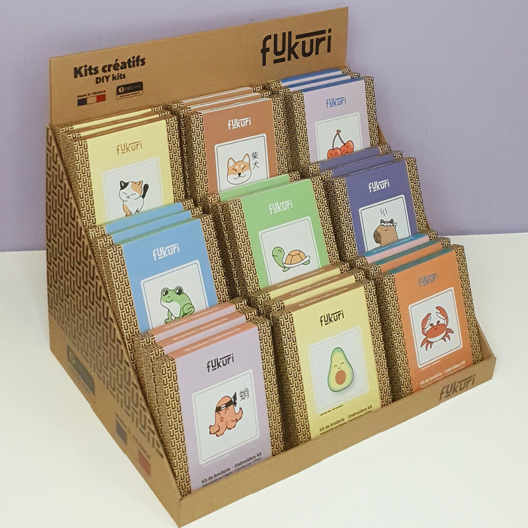 Soporte de exhibición + diseño para 27 kits de bordado DIY
