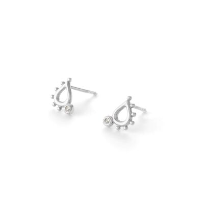 Silver Coleridge Diamond Stud Earrings