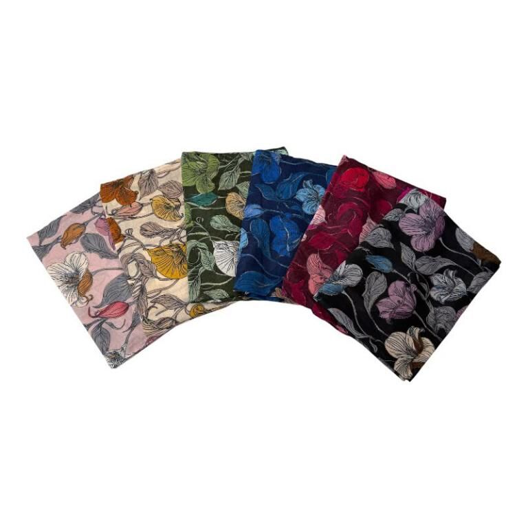 Women's Cotton Scarf with Floral Design ITFUIAHF-25-02