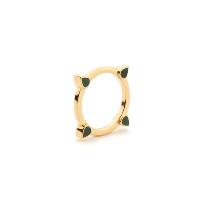 Gold Bond Street Ring with Green Enamel