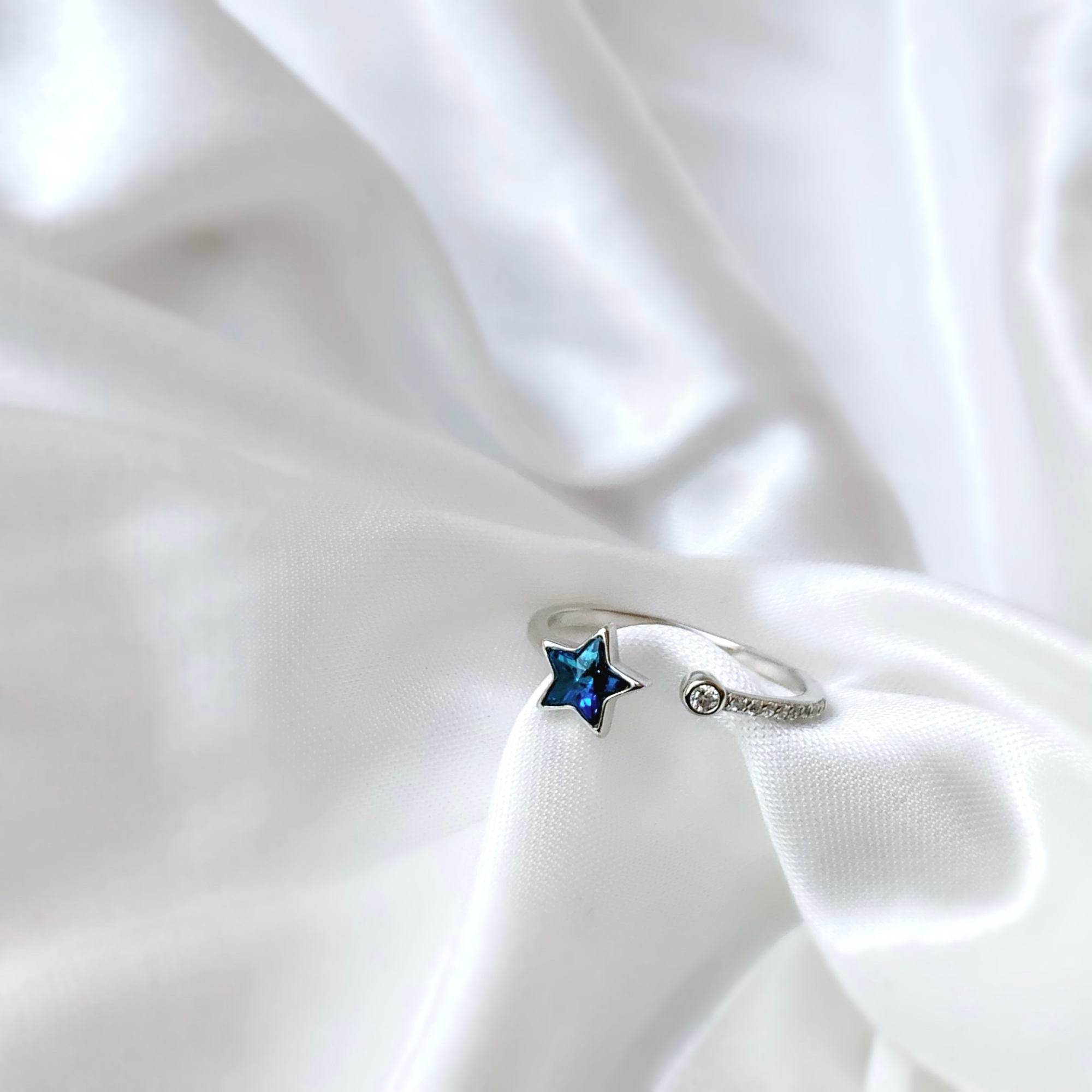 Rainbow Crystal Adjustable Star Ring