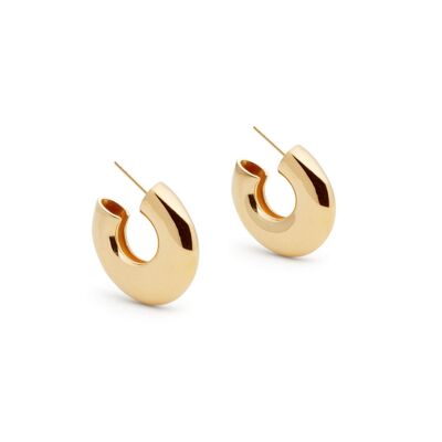 Gold Abstract Hoop Earrings
