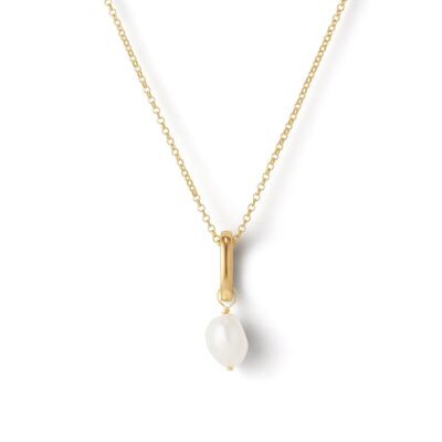Gold Baroque Pearl Pendant Necklace