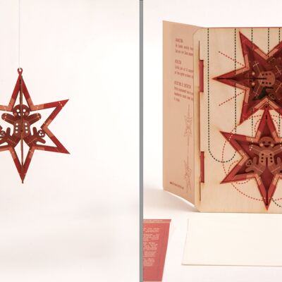 Hombre de jengibre estrella - tarjeta de felicitación 3D deco