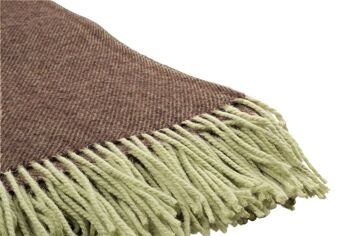 Plaid en laine vierge ERLA, couleur: vert foncé 3
