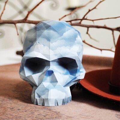 Cráneo geométrico artesanal - Diseño de nubes