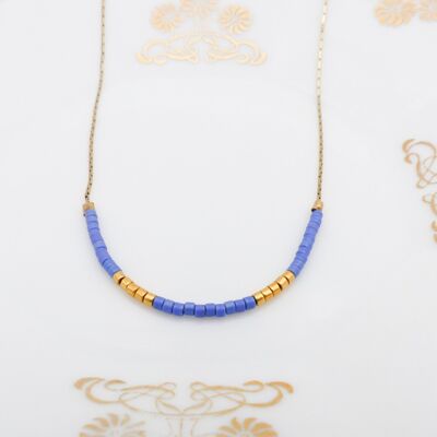 Estival necklace: iridescent blue and gold