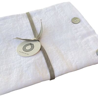 Fodera per cuscino in lino RUTA, colore: bianco neve 80 x 80 cm