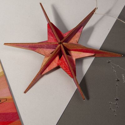 Stella Rossa - Foglio da ritagliare 3D Deco
