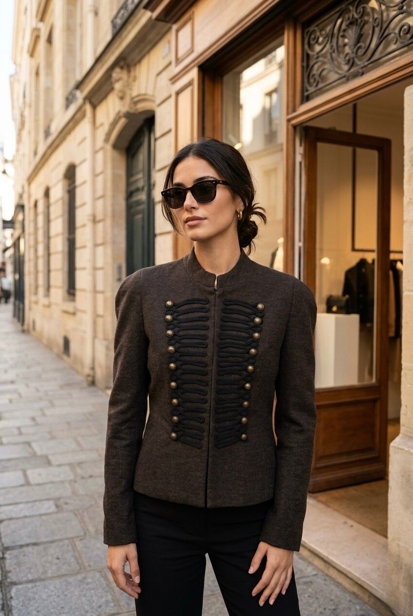Veste femme officier boutons dorés