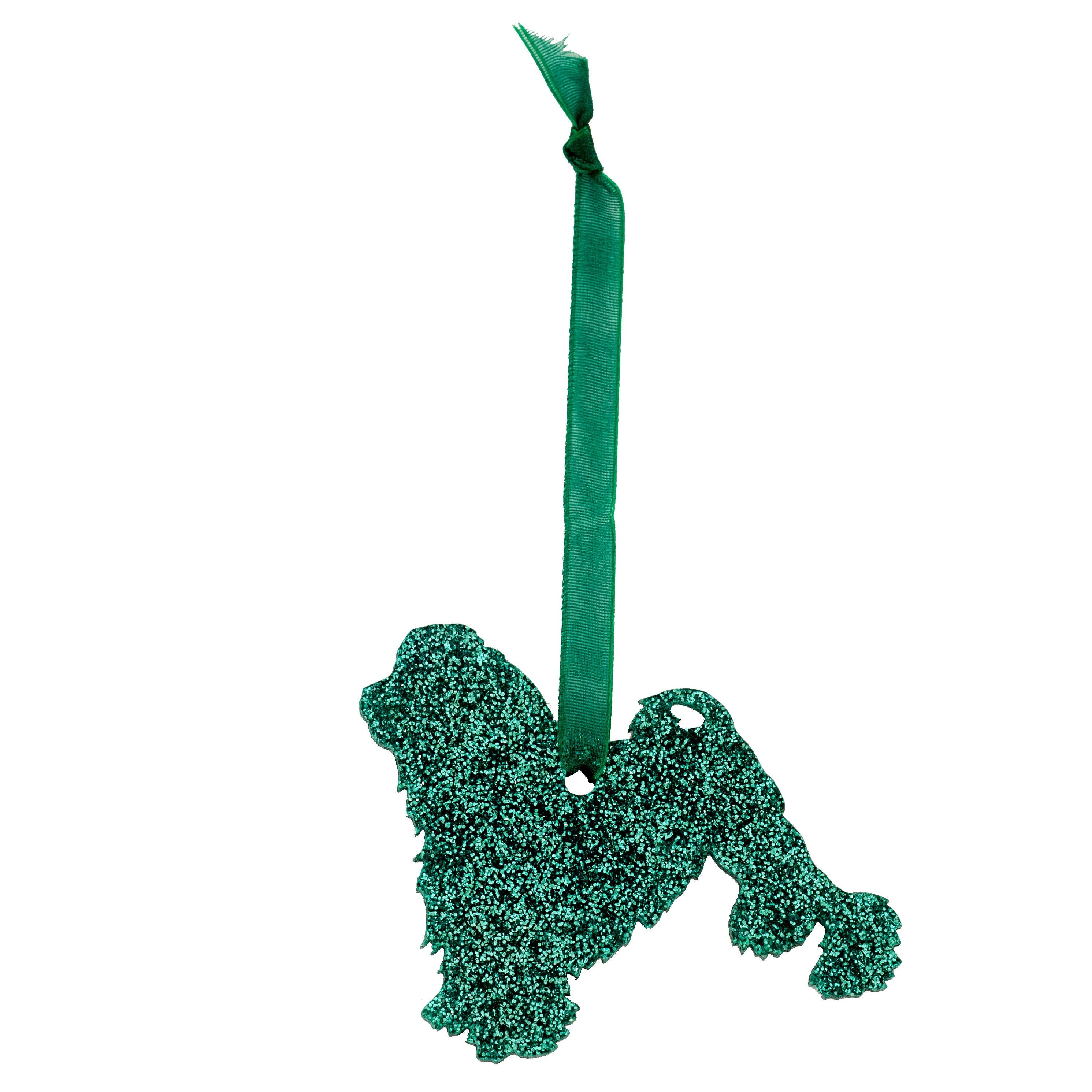 Decorazione natalizia glitterata Lowchen