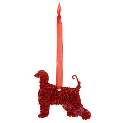 Glitter Afghan Hound Style 2 Christmas Decoration
