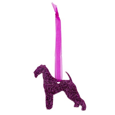 Glitter Airedale Terrier Christmas Decoration
