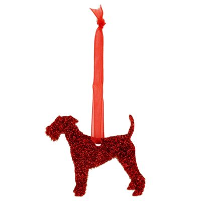 Glitzer Welsh Terrier Style 1 Weihnachtsdekoration