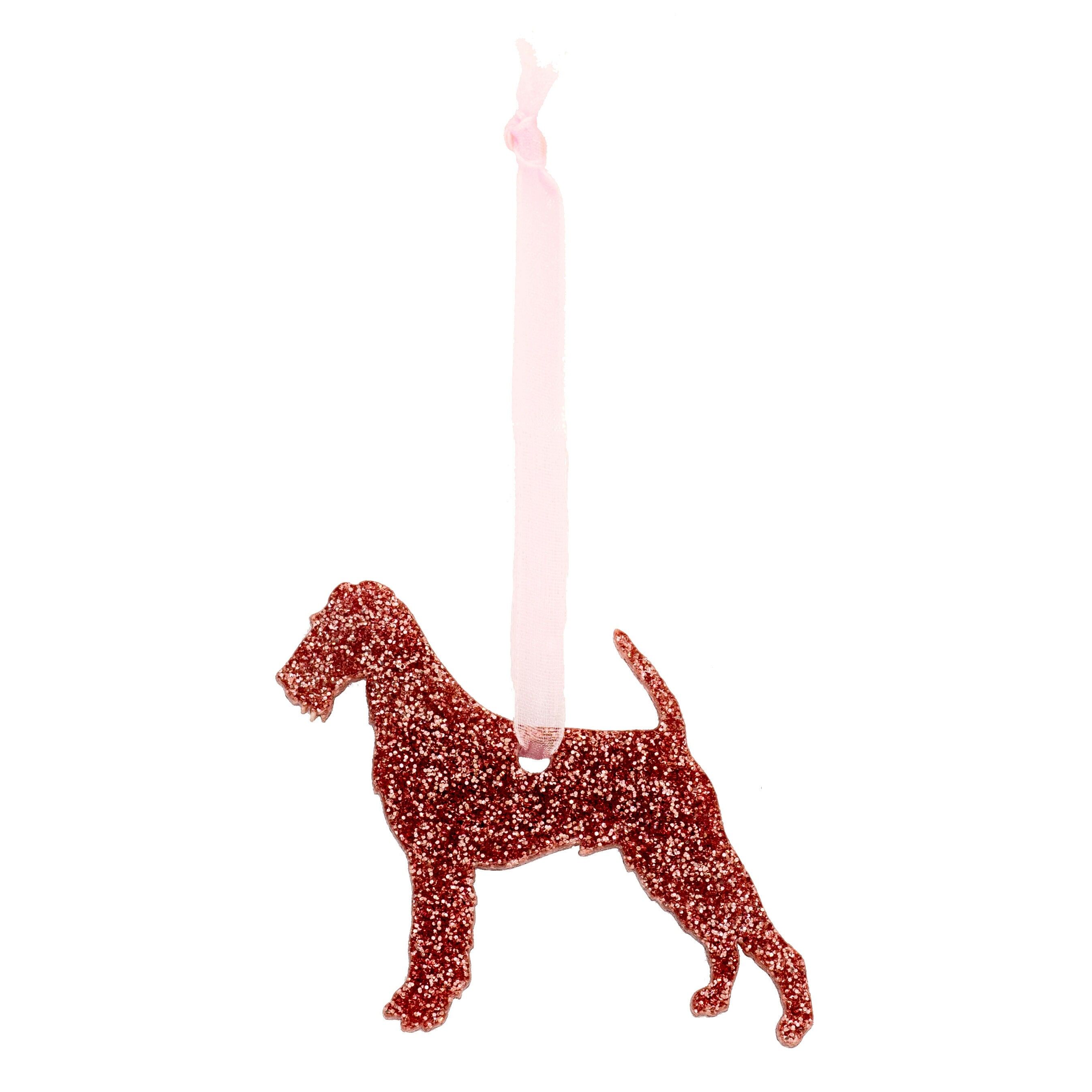 Decorazione natalizia con glitter Welsh Terrier stile 1