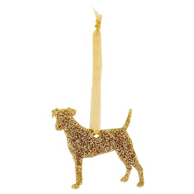 Glitter Smooth Fox Terrier Christmas Decoration