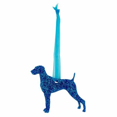 Glitter Christmas Weimaraner Decoration